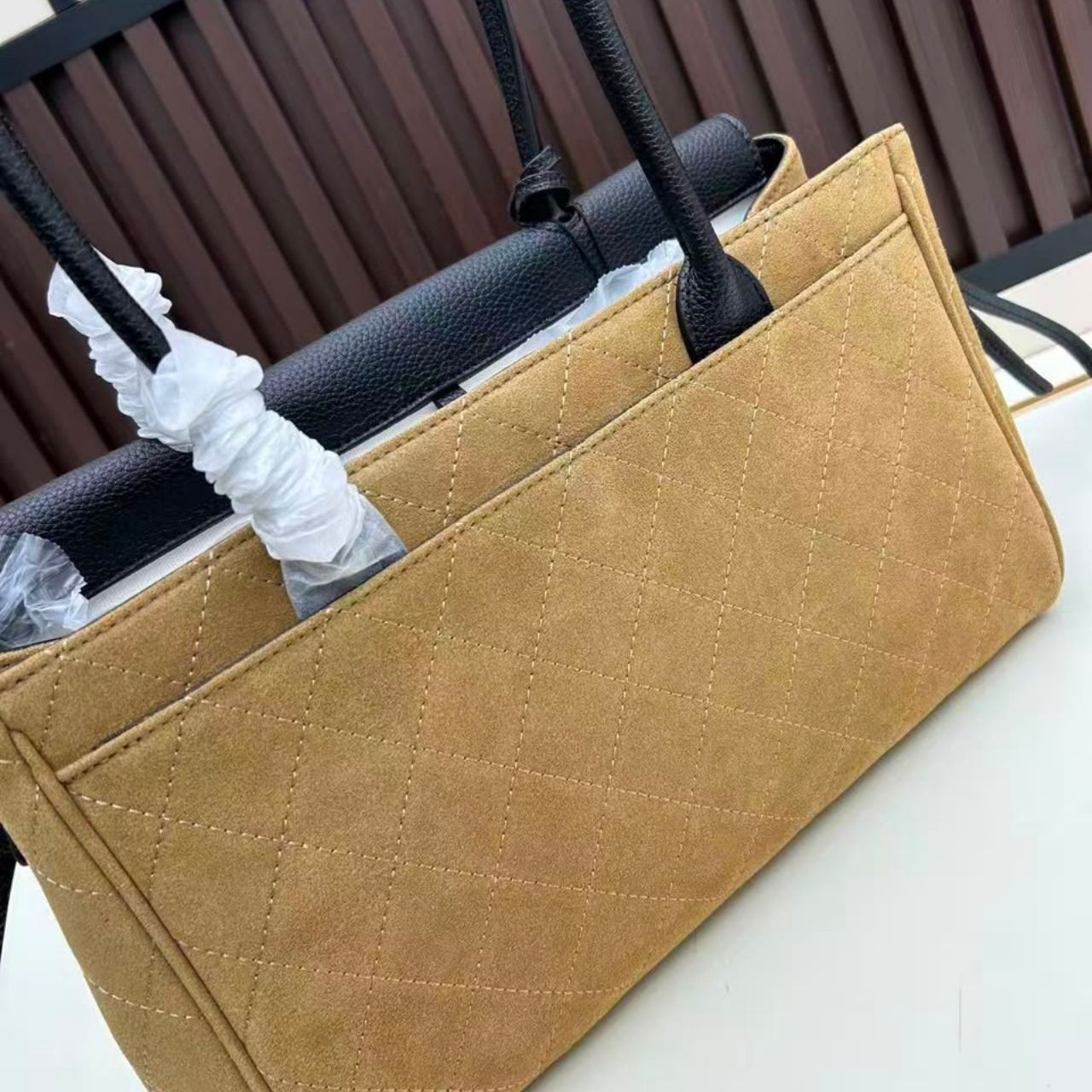 Chanel Metiers Dart 2026 Shopping Bag Dark Beige Black 38cm AS6428 B25073 UB321 - Image 3