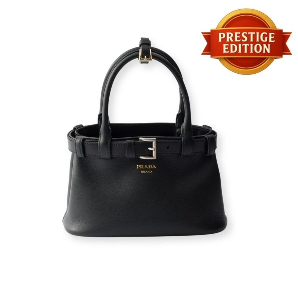 Prestige Edition - Prada Buckle Small Leather Bag With Belt Black 22cm 1BA502 2CY9 F0002 V OBO