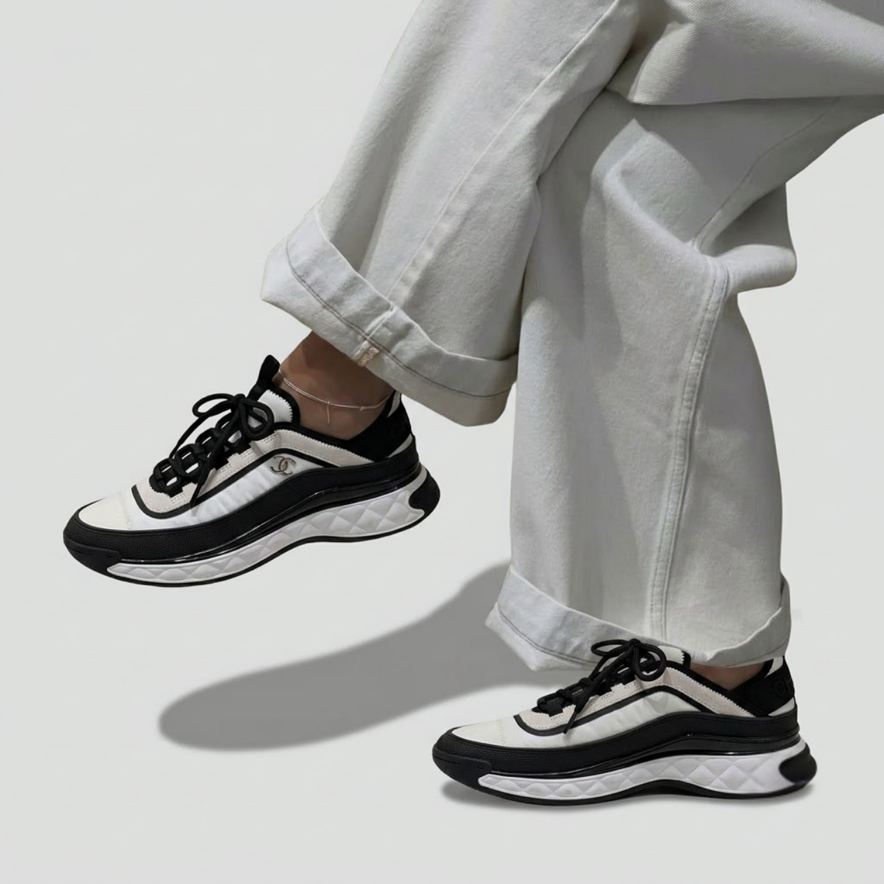 Chanel 2023 Interlocking CC Logo Athletic Sneakers - Image 2