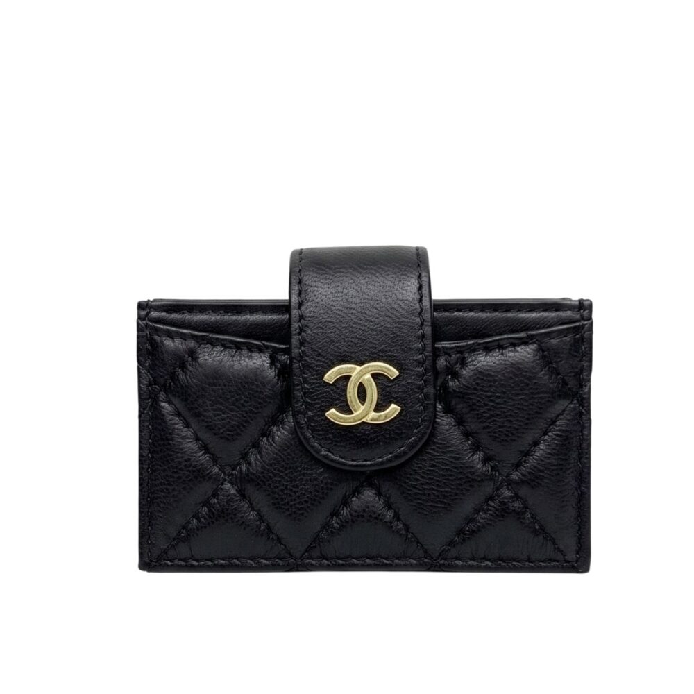 Chanel Quilted Trifold Wallet Black 11cm