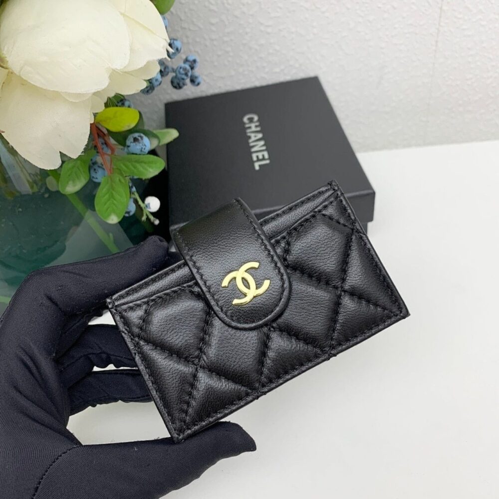 Alternative view of Chanel Quilted Trifold Wallet Black 11cm