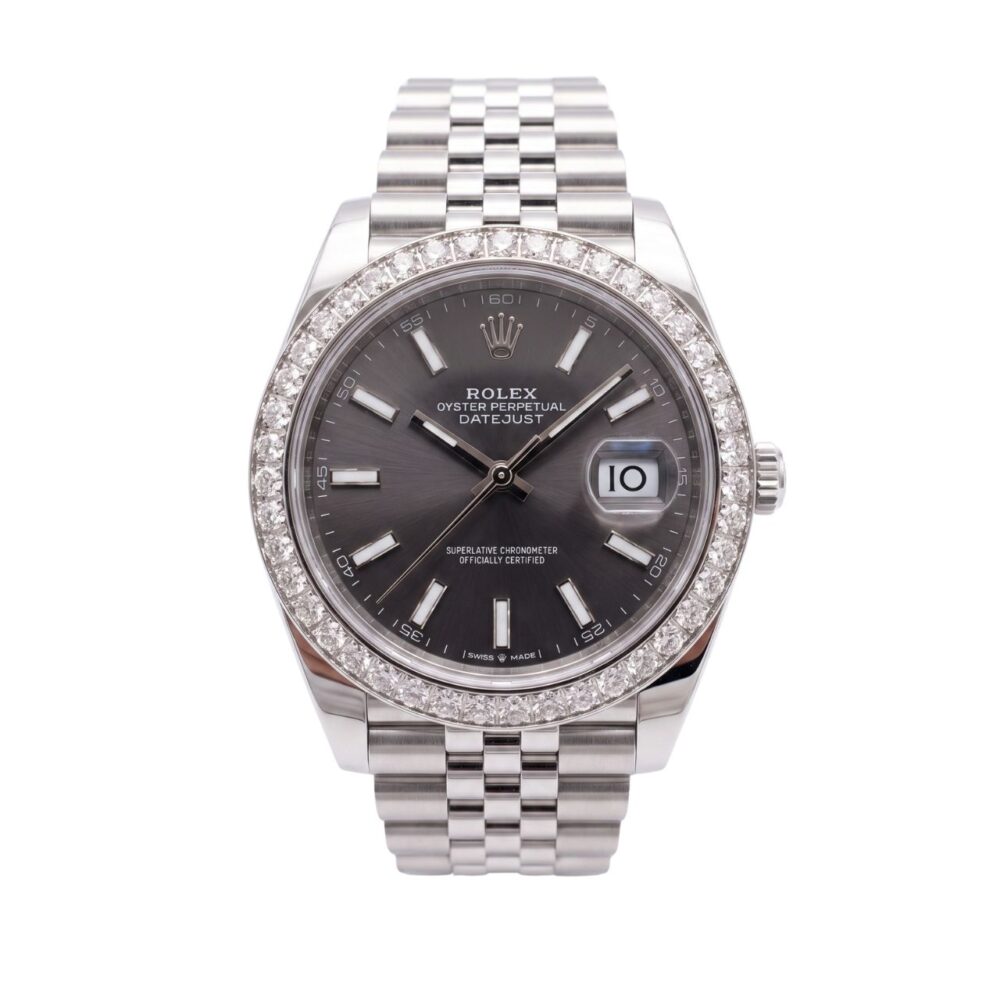 Rolex Datejust Diamond Bezel Black Dial 41mm 126300
