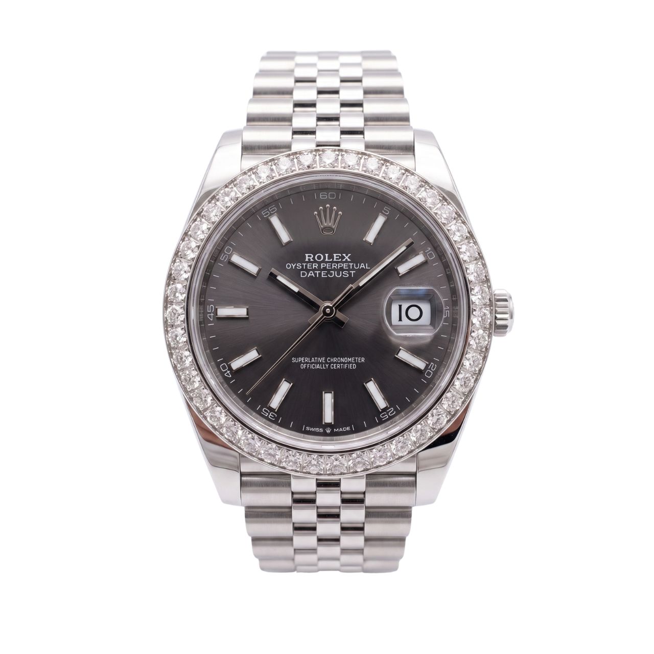 Rolex Datejust Diamond Bezel Black Dial 41mm 126300