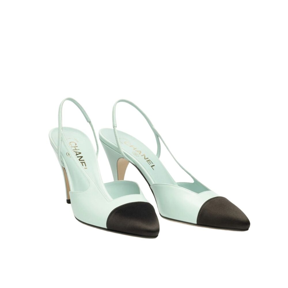 Chanel Metiers Dart 2026 Slingbacks Light Green Black