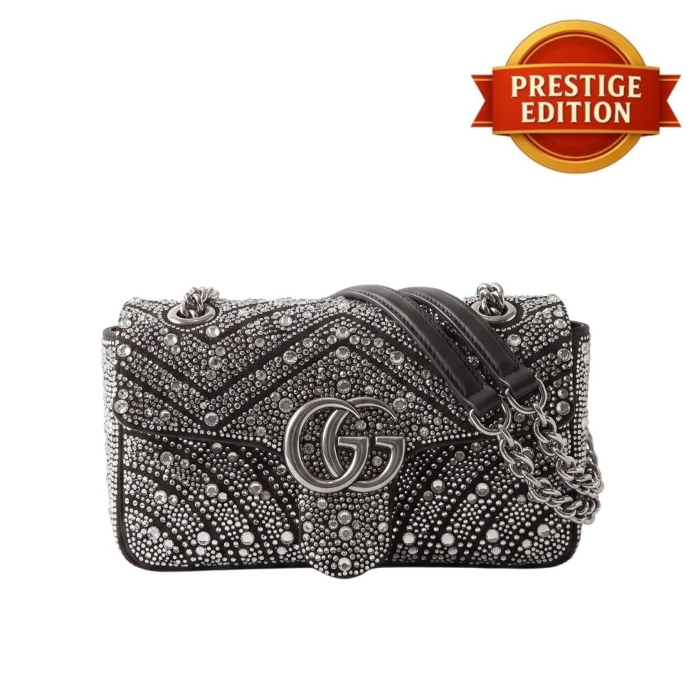 Prestige Edition – Gucci Marmont Crystal Embellished Small Shoulder Bag 22cm