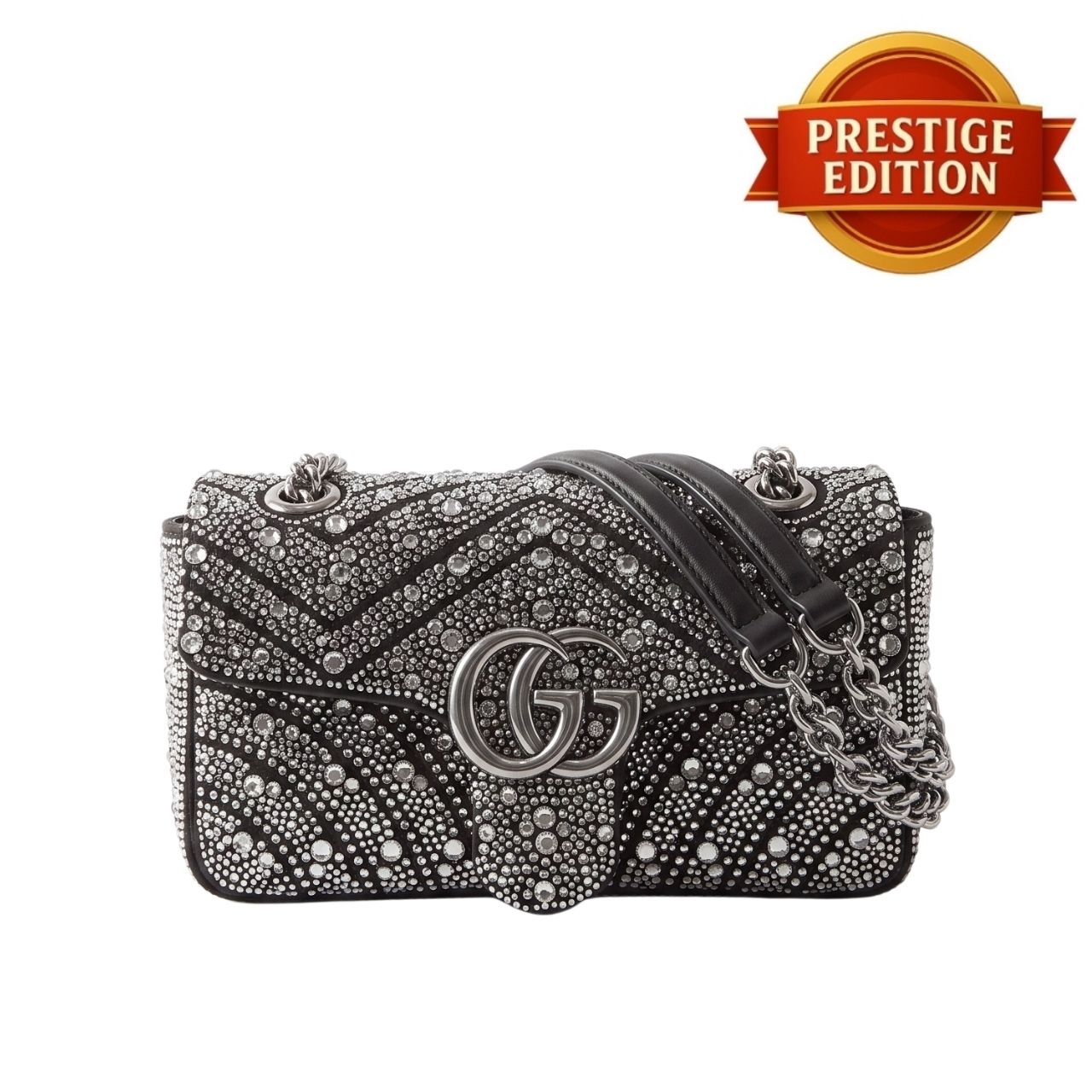 Prestige Edition – Gucci Marmont Crystal Embellished Small Shoulder Bag 22cm
