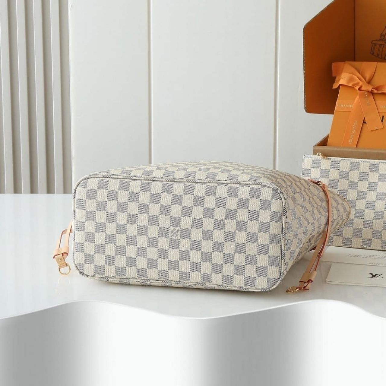 Prestige Edition - Louis Vuitton Neverfull MM Damier Azur Rose Ballerine 31Cm N41605 - Image 6
