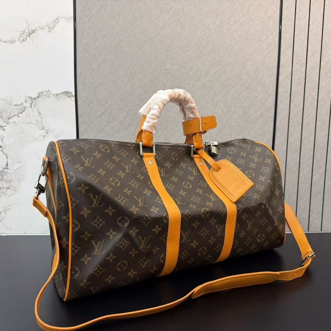 Louis Vuitton Keepall Bandouliere 50 Safran Yellow 50cm M12634 - Image 3