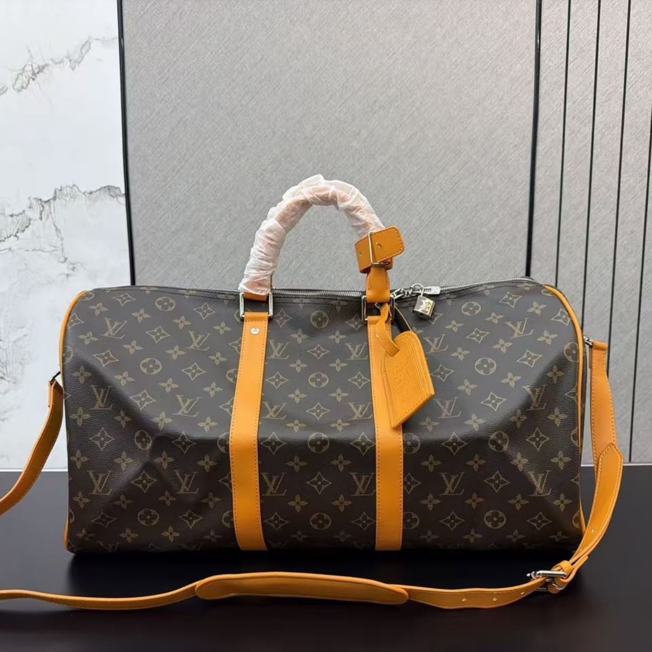 Louis Vuitton Keepall Bandouliere 50 Safran Yellow 50cm M12634 - Image 11