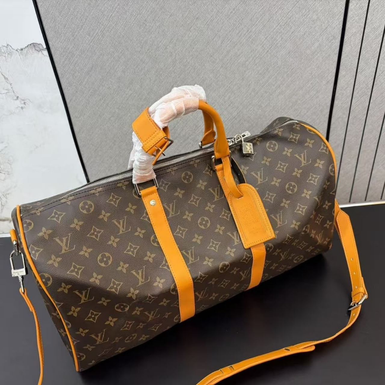 Louis Vuitton Keepall Bandouliere 50 Safran Yellow 50cm M12634 - Image 10