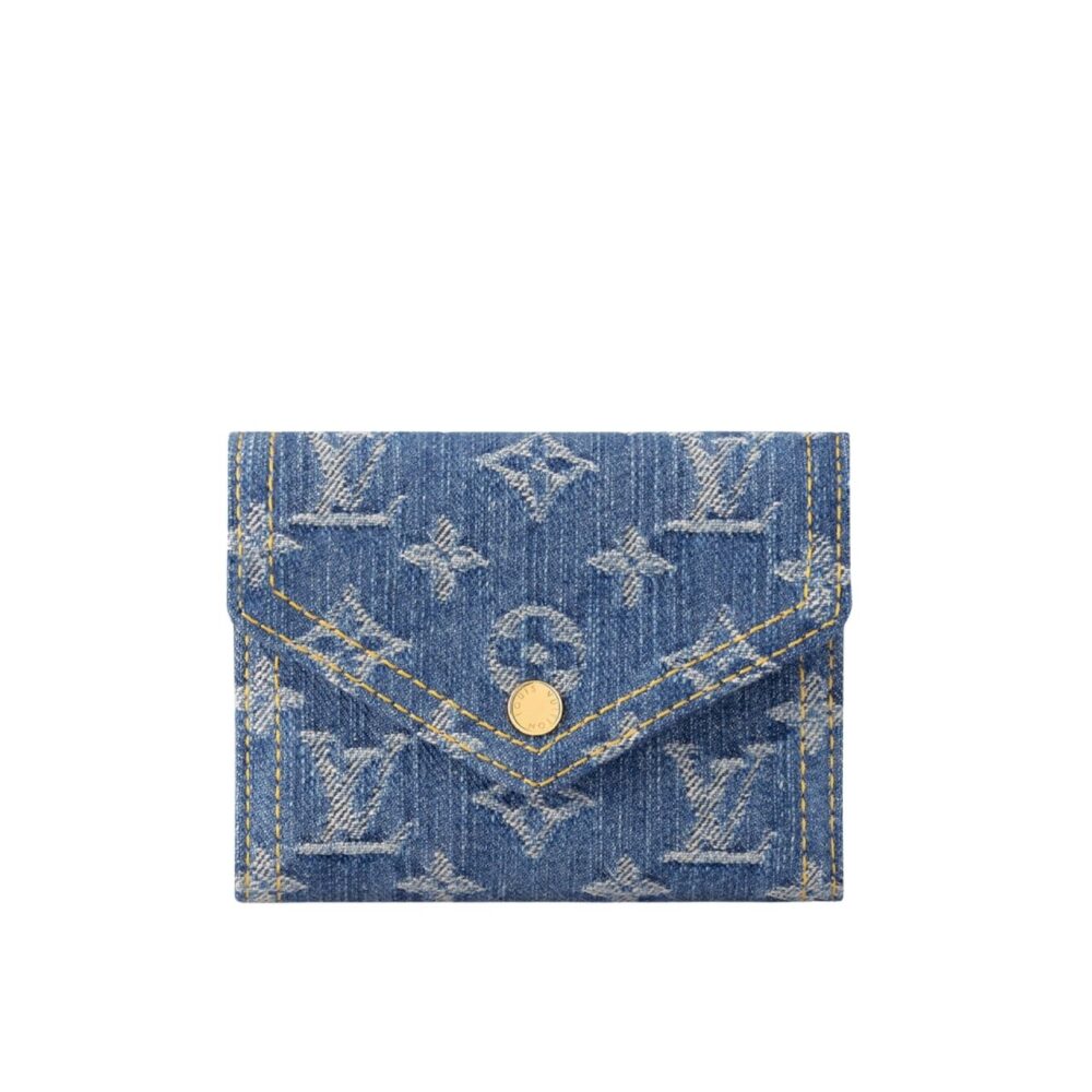 Louis Vuitton Victorine Wallet Denim Blue 12cm M13212