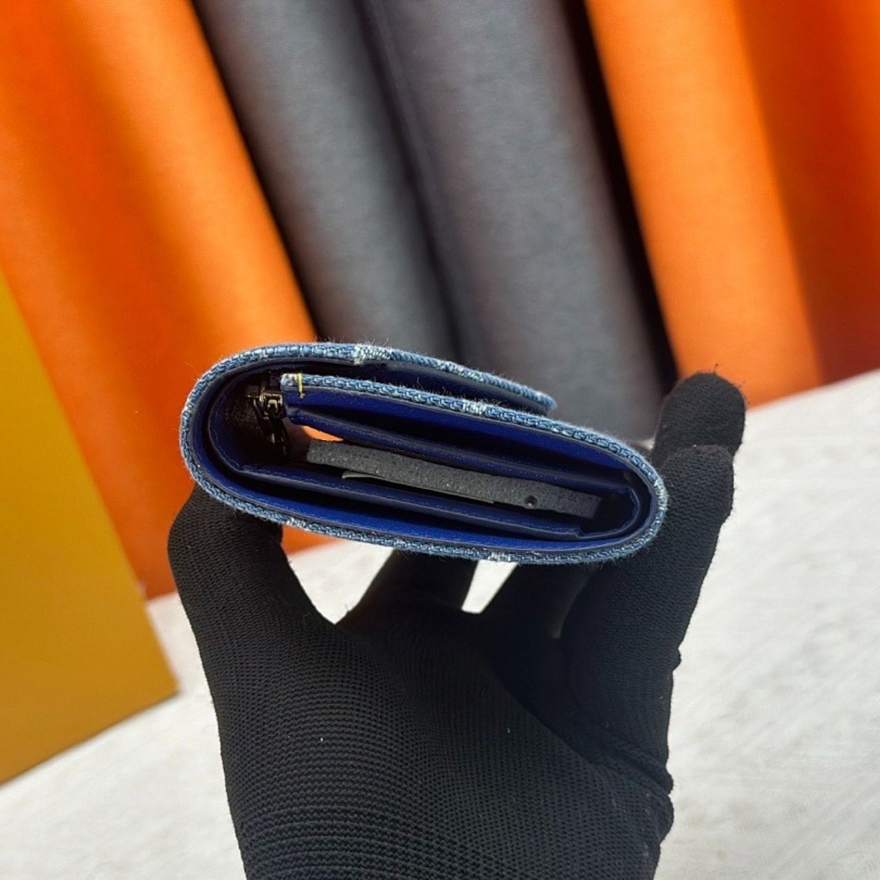 Louis Vuitton Victorine Wallet Denim Blue 12cm M13212 - Image 9