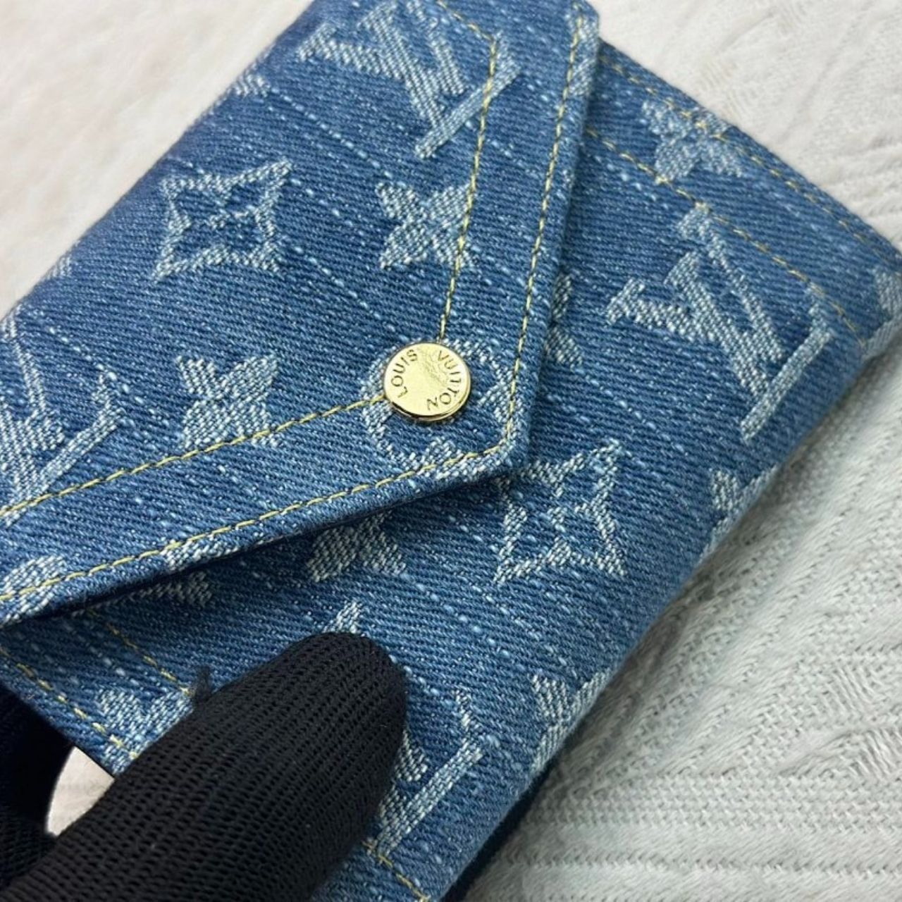 Louis Vuitton Victorine Wallet Denim Blue 12cm M13212 - Image 6