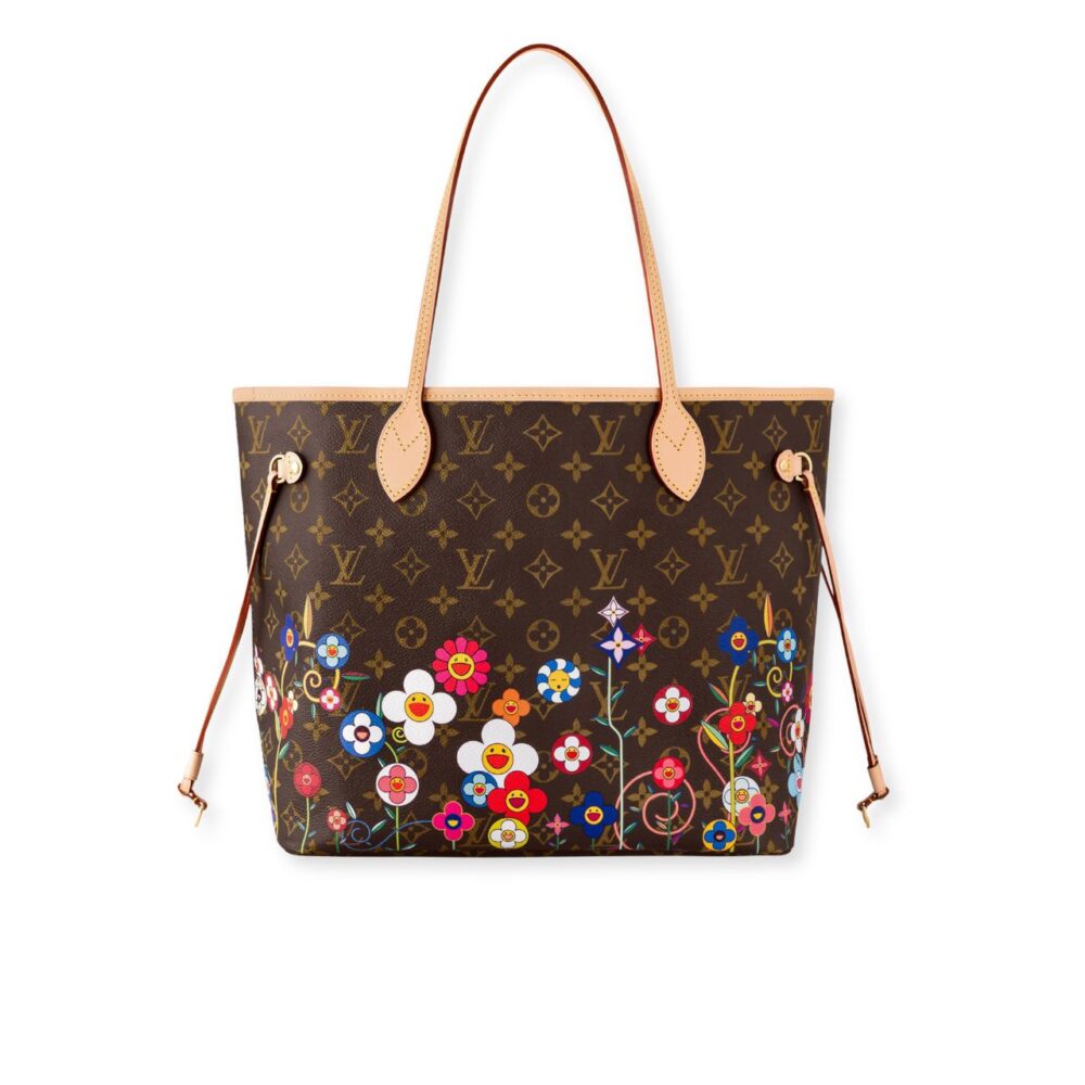 Louis Vuitton X Takashi Murakami Neverfull MM Superflat Tote Bag Brown 31cm M13271
