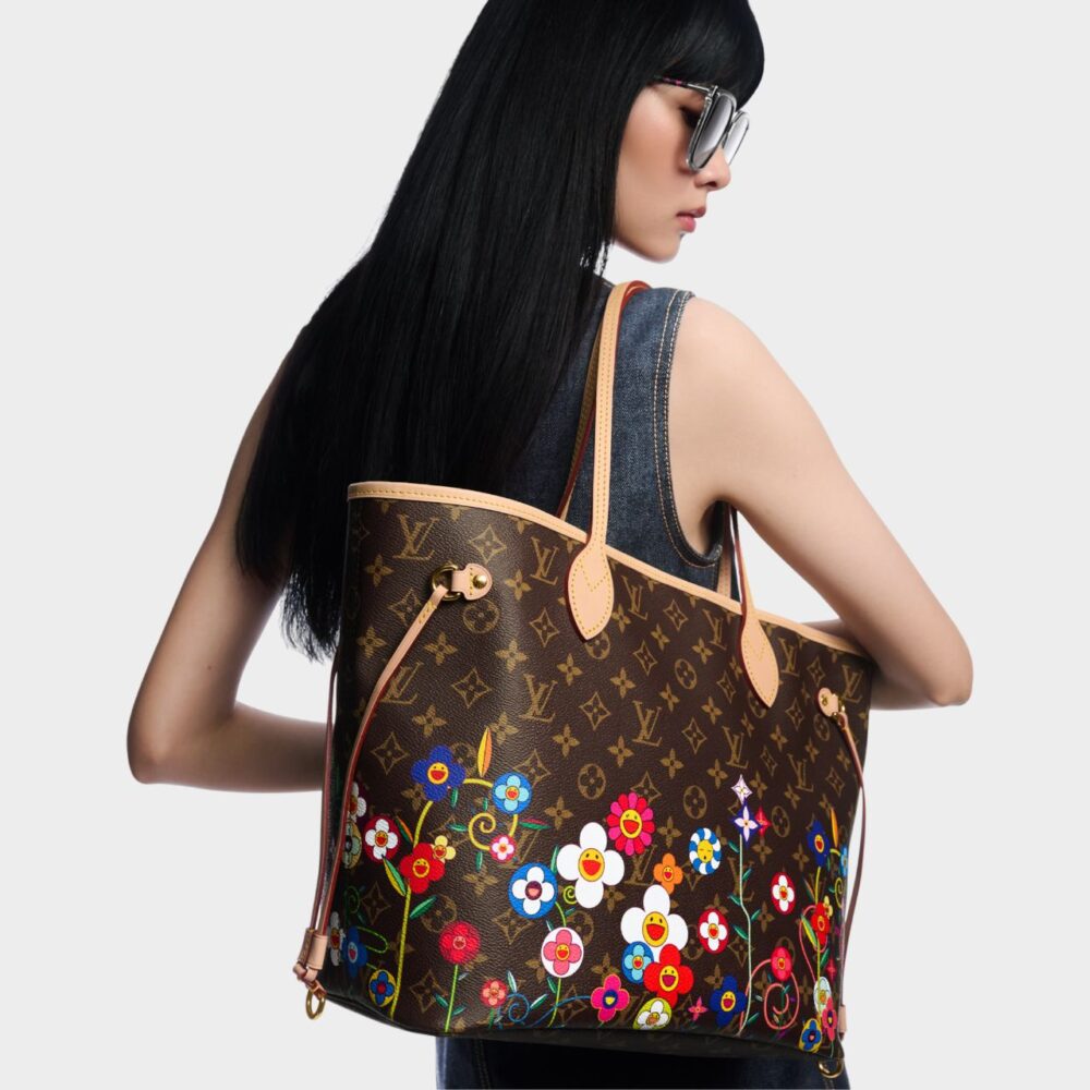 Alternative view of Louis Vuitton X Takashi Murakami Neverfull MM Superflat Tote Bag Brown 31cm M13271