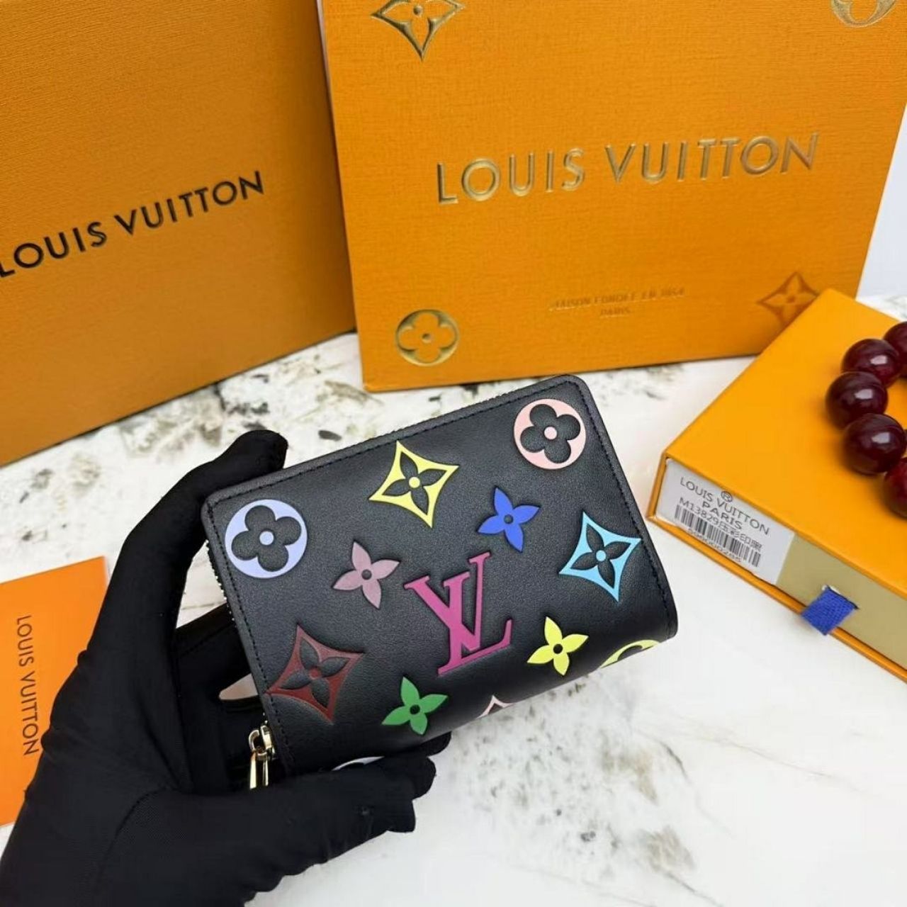 Louis Vuitton LV x TM Lou Wallet Monogram Multicolor Black 11Cm M13829 - Image 2
