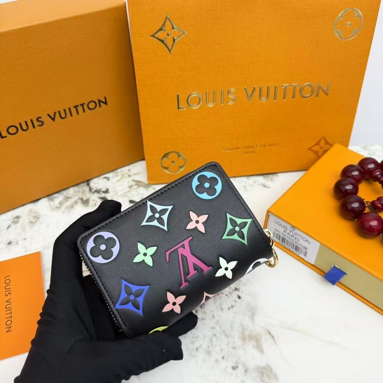 Louis Vuitton LV x TM Lou Wallet Monogram Multicolor Black 11Cm M13829 - Image 9