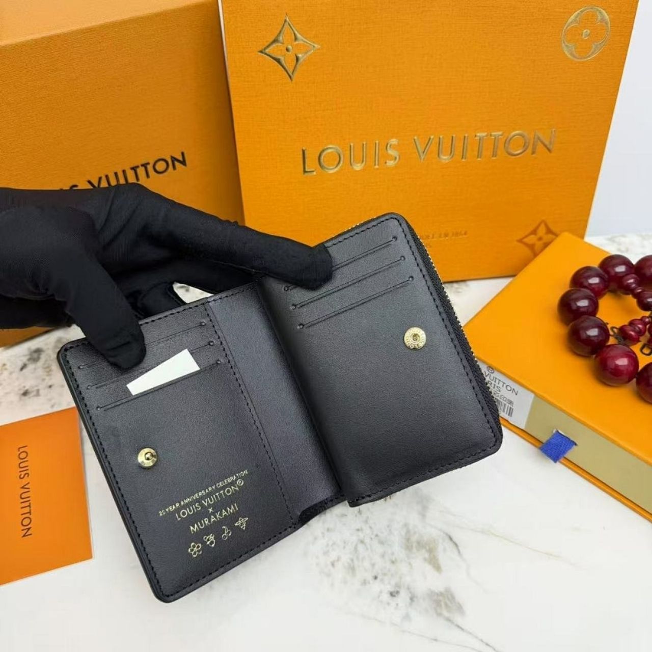 Louis Vuitton LV x TM Lou Wallet Monogram Multicolor Black 11Cm M13829 - Image 6