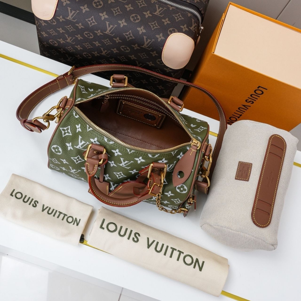 Prestige Edition - Louis Vuitton Speedy P9 Bandouliere 25 Green Sancha 25cm M15241 - Image 6