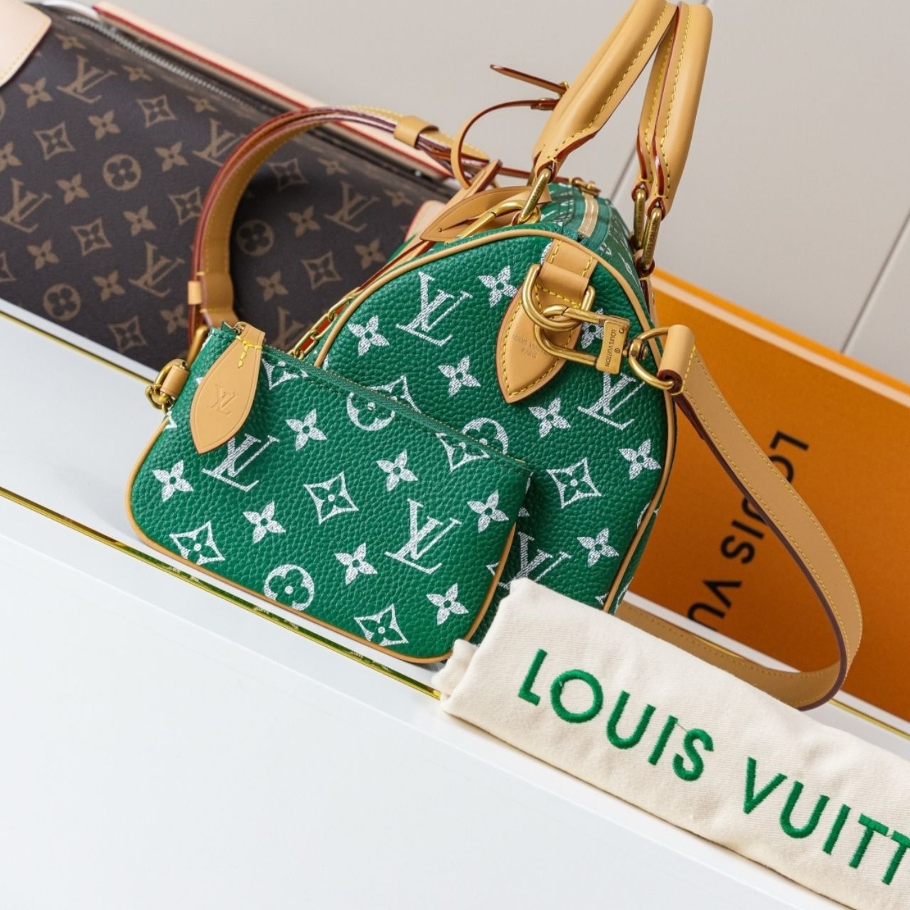 Prestige Edition - Louis Vuitton Speedy P9 Bandouliere 25 Green 25cm M24423 - Image 11