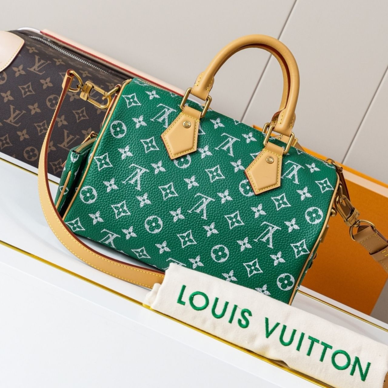 Prestige Edition - Louis Vuitton Speedy P9 Bandouliere 25 Green 25cm M24423 - Image 9