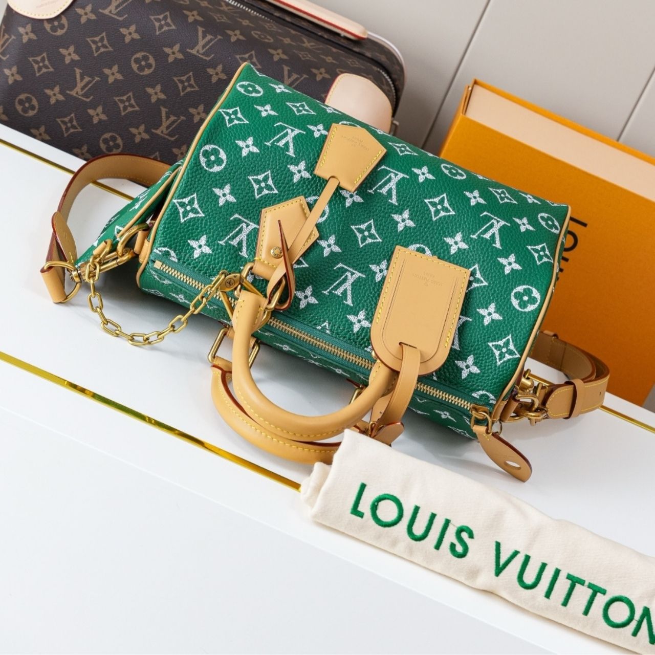 Prestige Edition - Louis Vuitton Speedy P9 Bandouliere 25 Green 25cm M24423 - Image 8