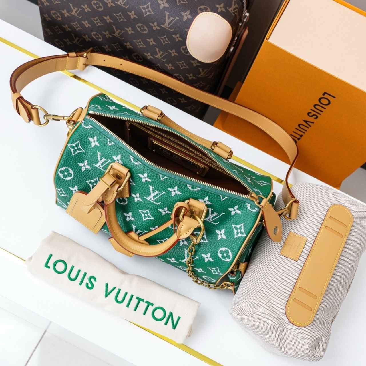 Prestige Edition - Louis Vuitton Speedy P9 Bandouliere 25 Green 25cm M24423 - Image 7