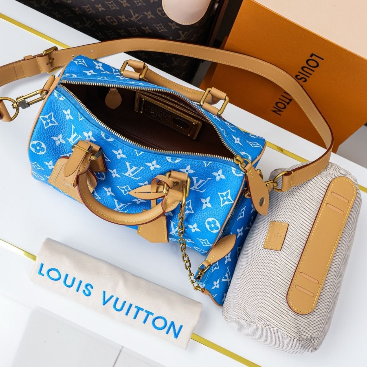 Prestige Edition - Louis Vuitton Speedy P9 Bandouliere 25 Bleu 25cm M24424 - Image 7