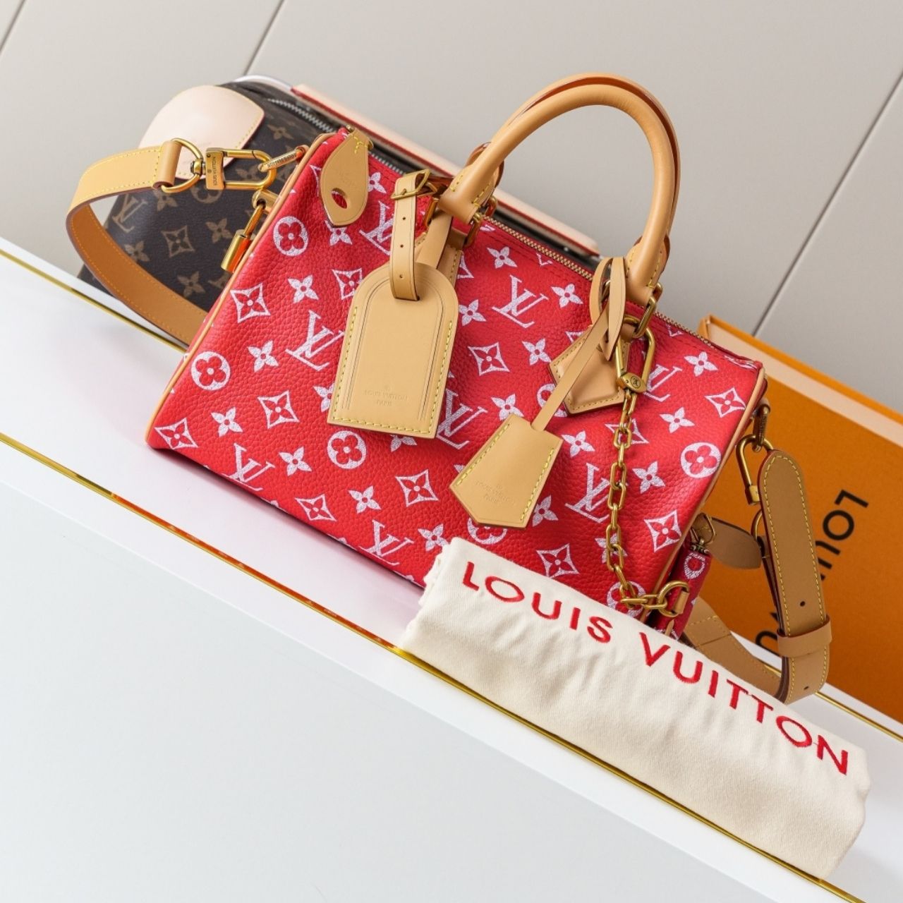 Prestige Edition - Louis Vuitton Speedy P9 Bandouliere 25 Rouge 25cm M24425 - Image 11