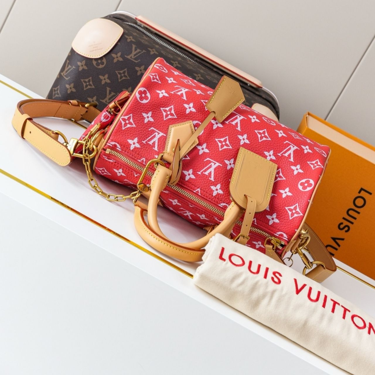 Prestige Edition - Louis Vuitton Speedy P9 Bandouliere 25 Rouge 25cm M24425 - Image 8