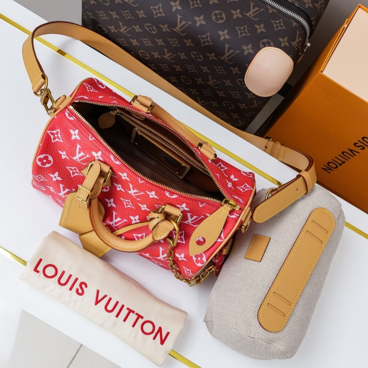 Prestige Edition - Louis Vuitton Speedy P9 Bandouliere 25 Rouge 25cm M24425 - Image 5