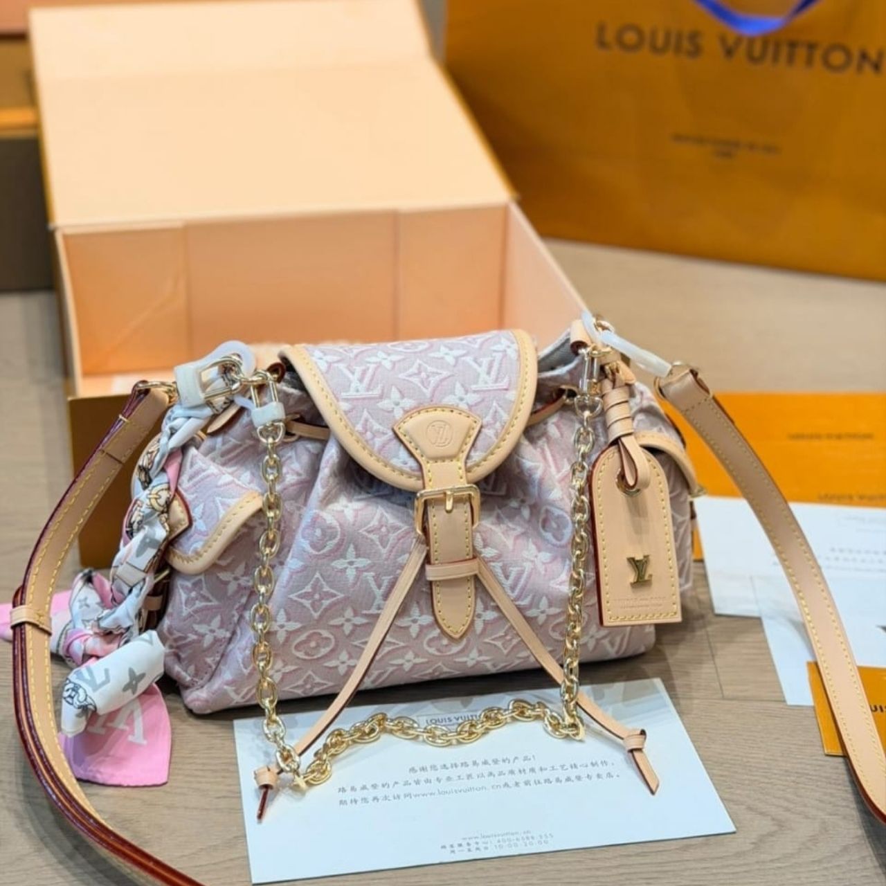 Louis Vuitton Odyssee PM Monogram Embleme Rose Ruban 27cm M29974 - Image 2
