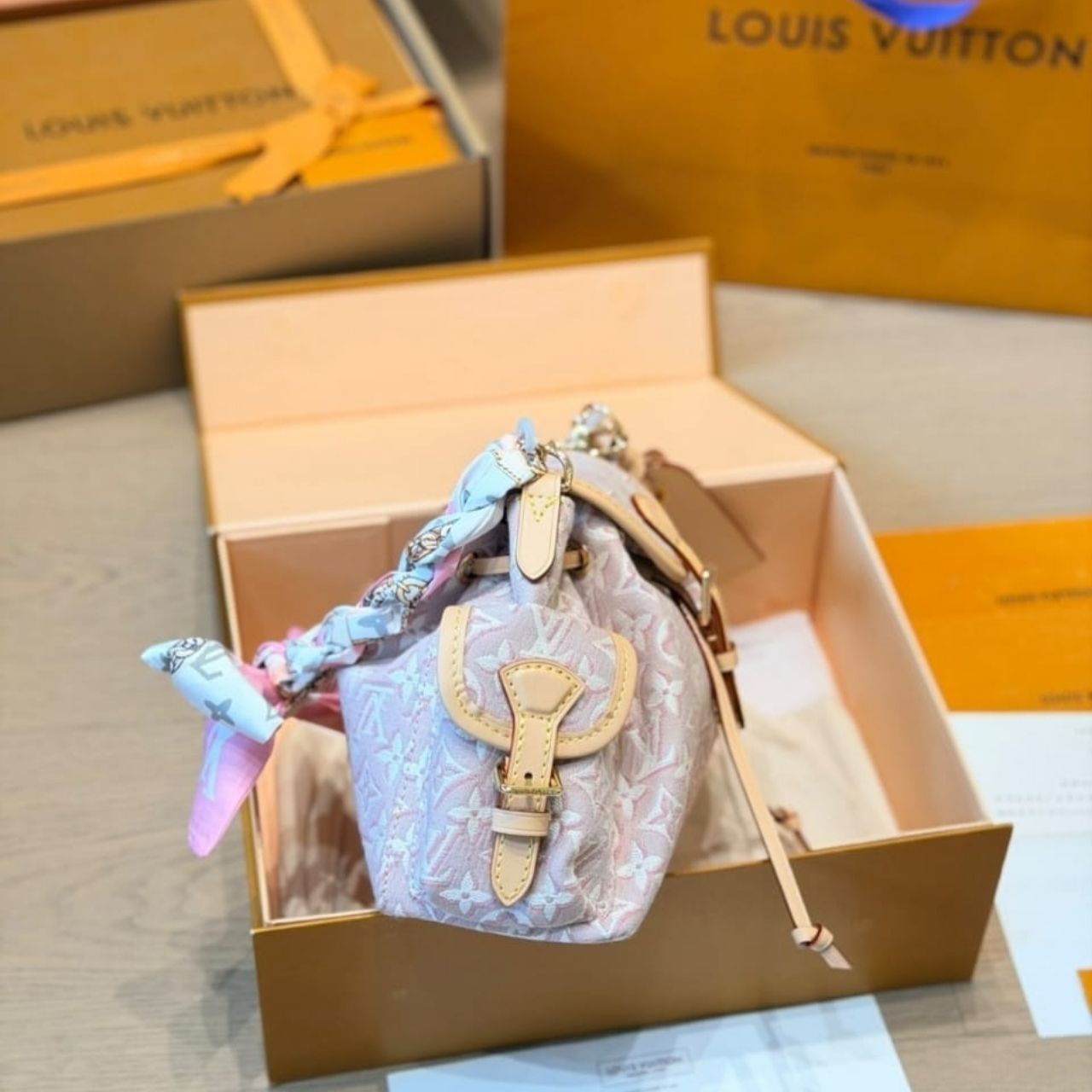 Louis Vuitton Odyssee PM Monogram Embleme Rose Ruban 27cm M29974 - Image 4