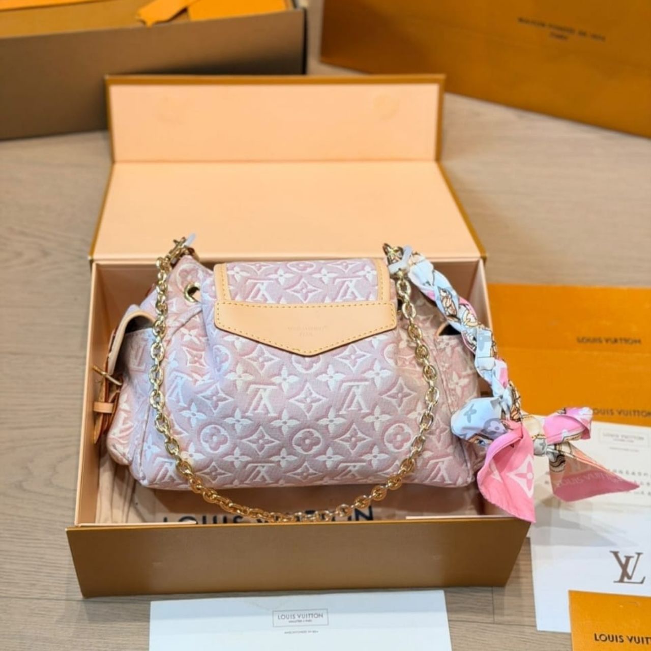 Louis Vuitton Odyssee PM Monogram Embleme Rose Ruban 27cm M29974 - Image 6