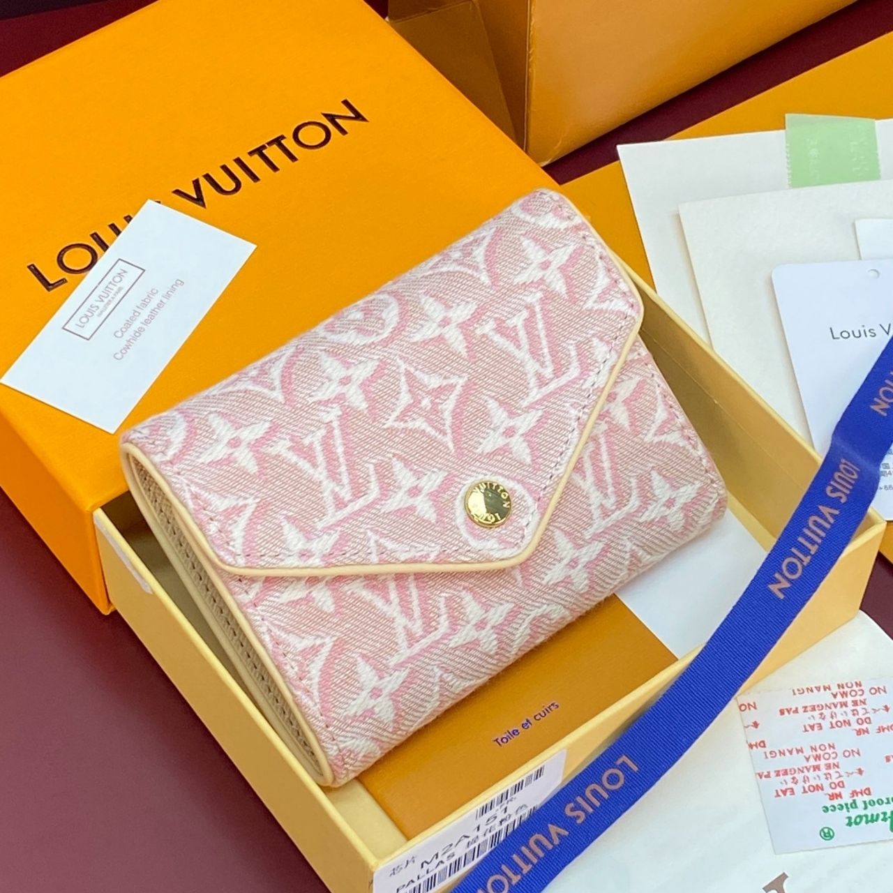 Louis Vuitton Victorine Wallet Monogram Embleme Rose Ruban 12cm M2A151 - Image 2