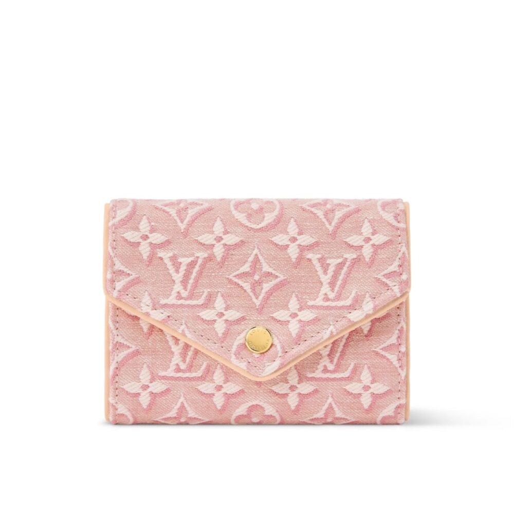 Louis Vuitton Victorine Wallet Monogram Embleme Rose Ruban 12cm M2A151