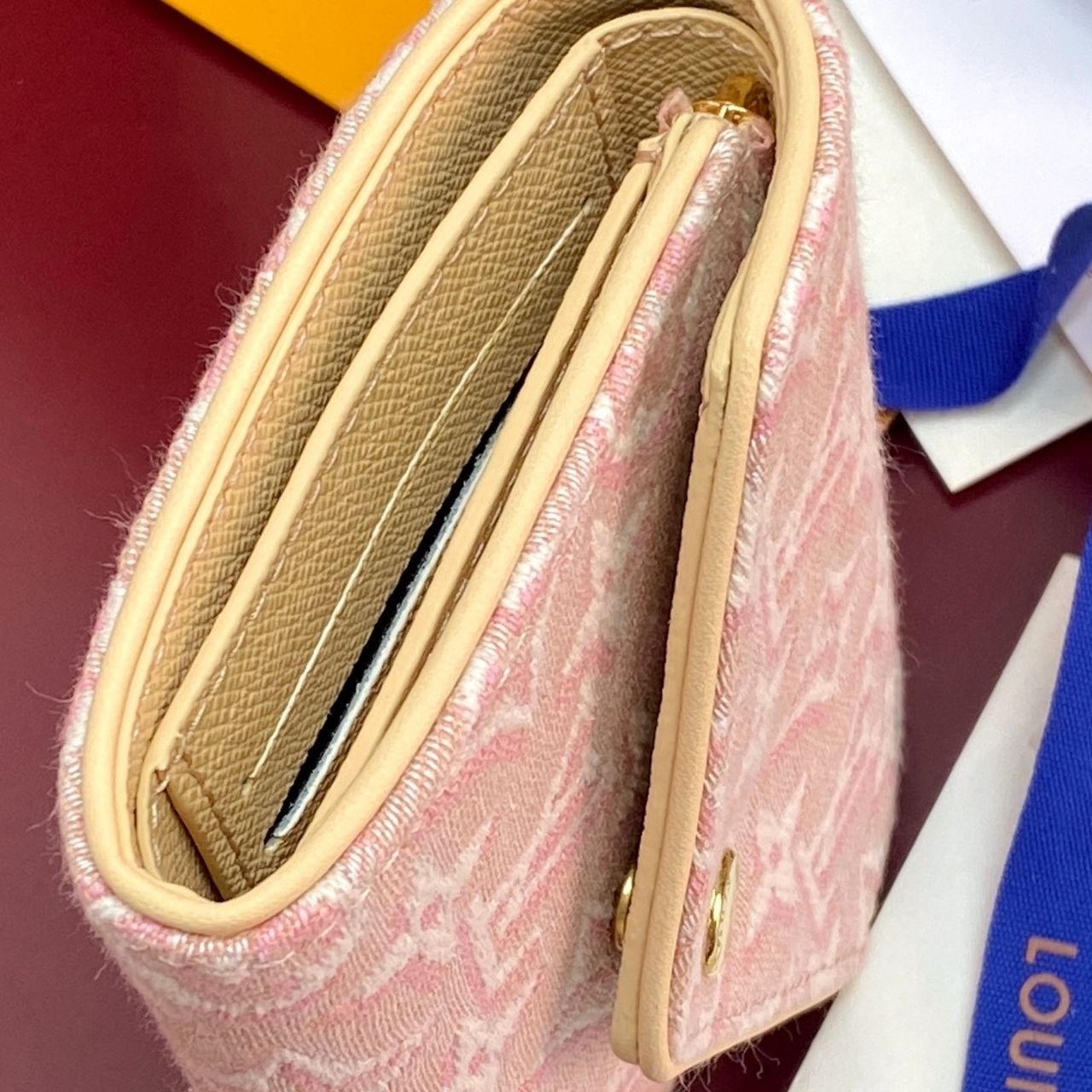 Louis Vuitton Victorine Wallet Monogram Embleme Rose Ruban 12cm M2A151 - Image 13