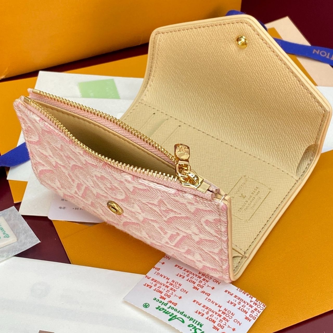 Louis Vuitton Victorine Wallet Monogram Embleme Rose Ruban 12cm M2A151 - Image 10