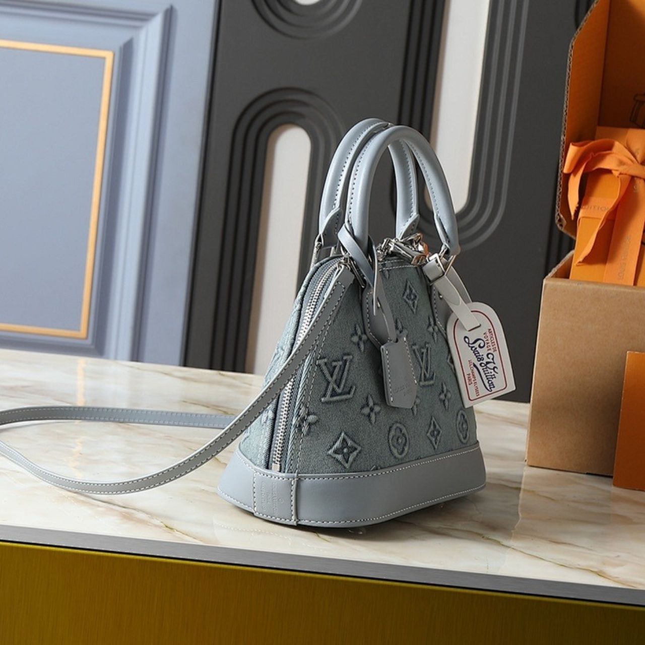 Louis Vuitton Alma BB Monogram Trianon Gray 25cm M12561 - Image 10