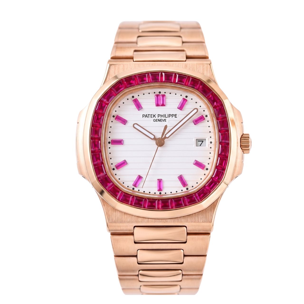 Patek Philippe Nautilus Ruby Bezel White Dial 40mm 5723 112R 001