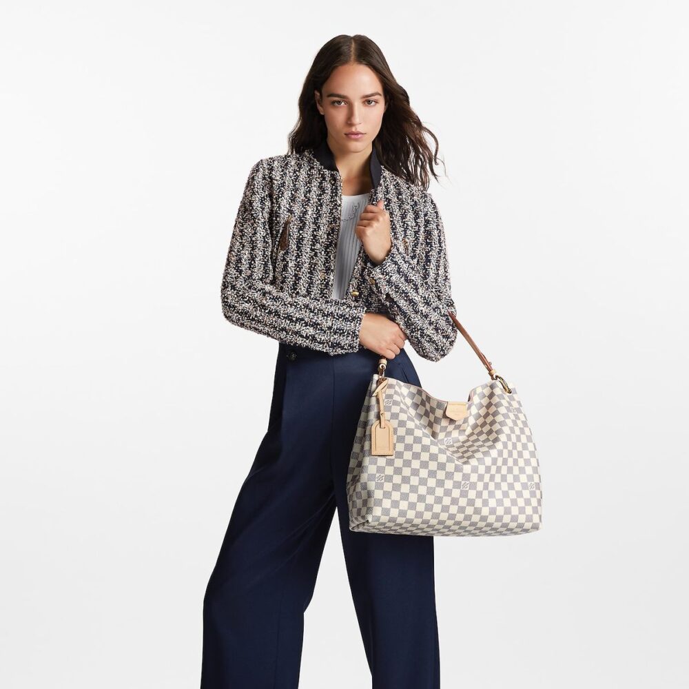 Alternative view of Prestige Edition - Louis Vuitton Graceful MM Damier Azur Rose Ballerine 46Cm N44049