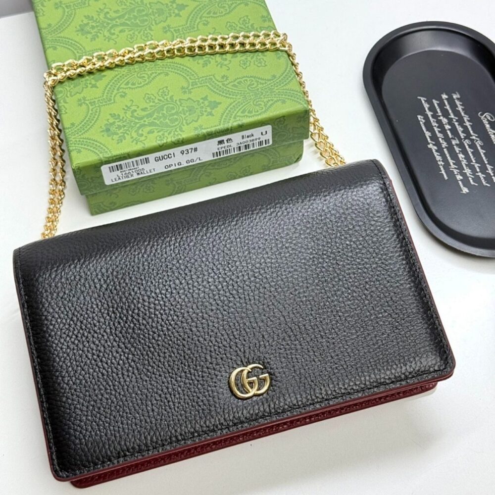 Alternative view of Gucci GG Marmont Wallet On Chain Black 20cm 497985 AAE5F 1062