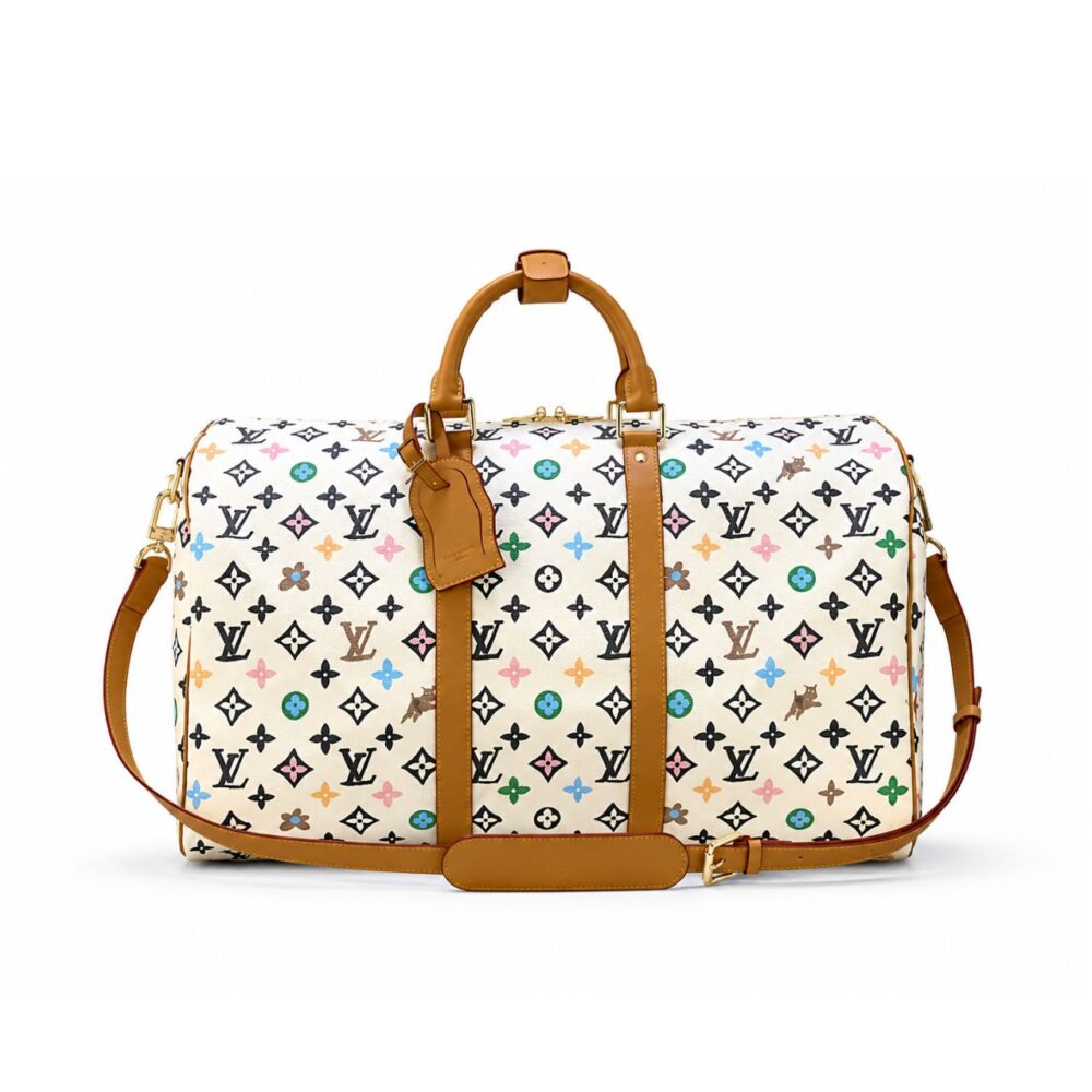 Louis Vuitton Keepall 50 Monogram Multicolor White 50Cm