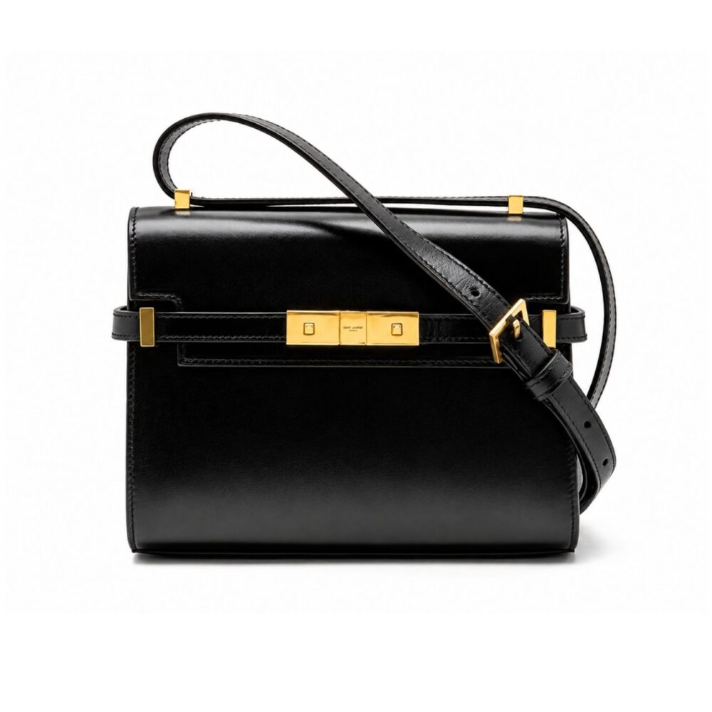 Saint Laurent Manhattan Shoulder Bag Black 19Cm