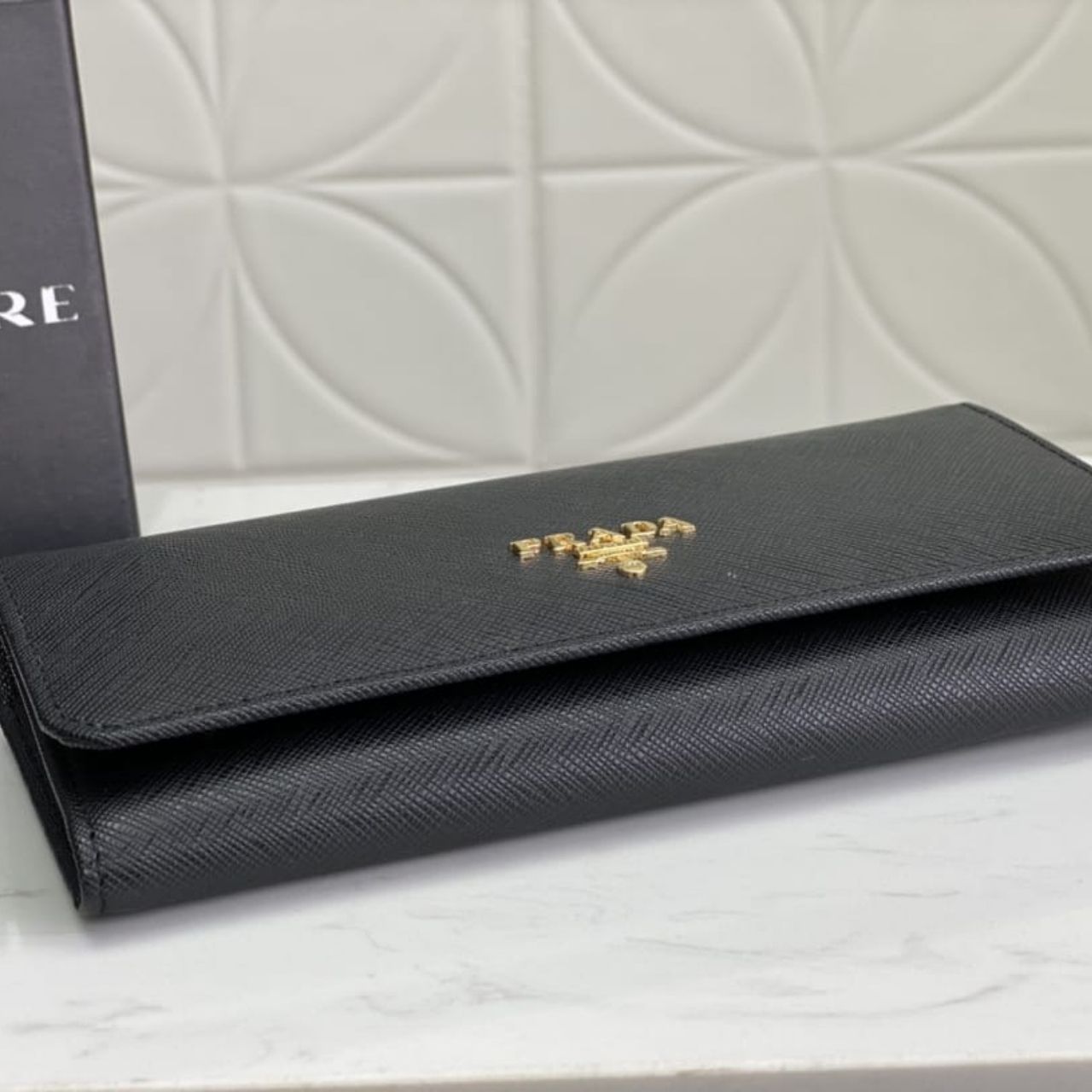 Prestige Edition - Prada Large Saffiano Leather Wallet Black 19cm 1MH132 ZLP F061H - Image 4