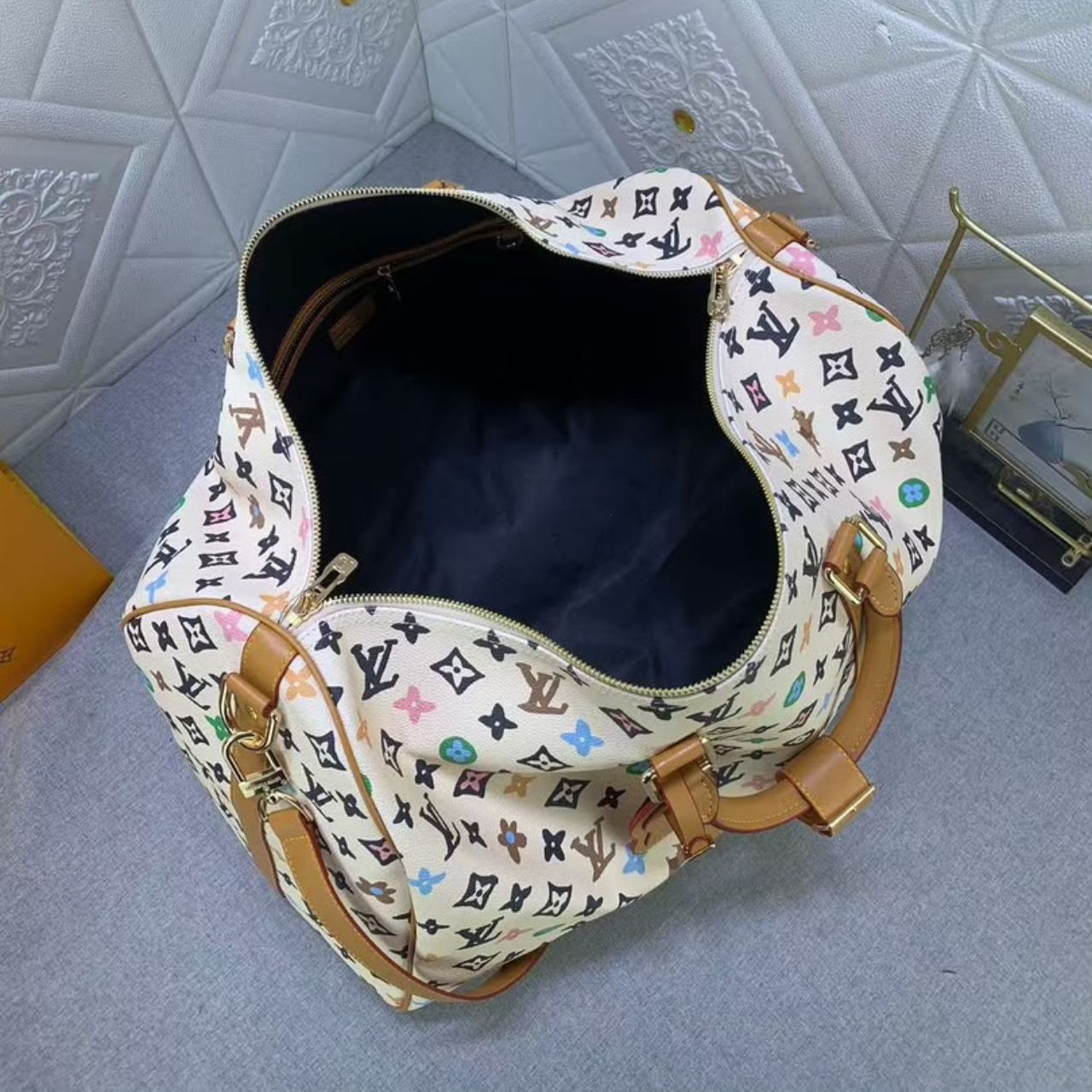 Louis Vuitton Keepall 50 Monogram Multicolor White 50Cm - Image 6