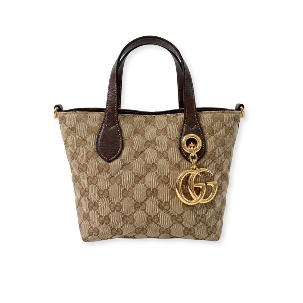 Gucci GG Marmont Small Tote Bag Sand And Dark Brown 30cm