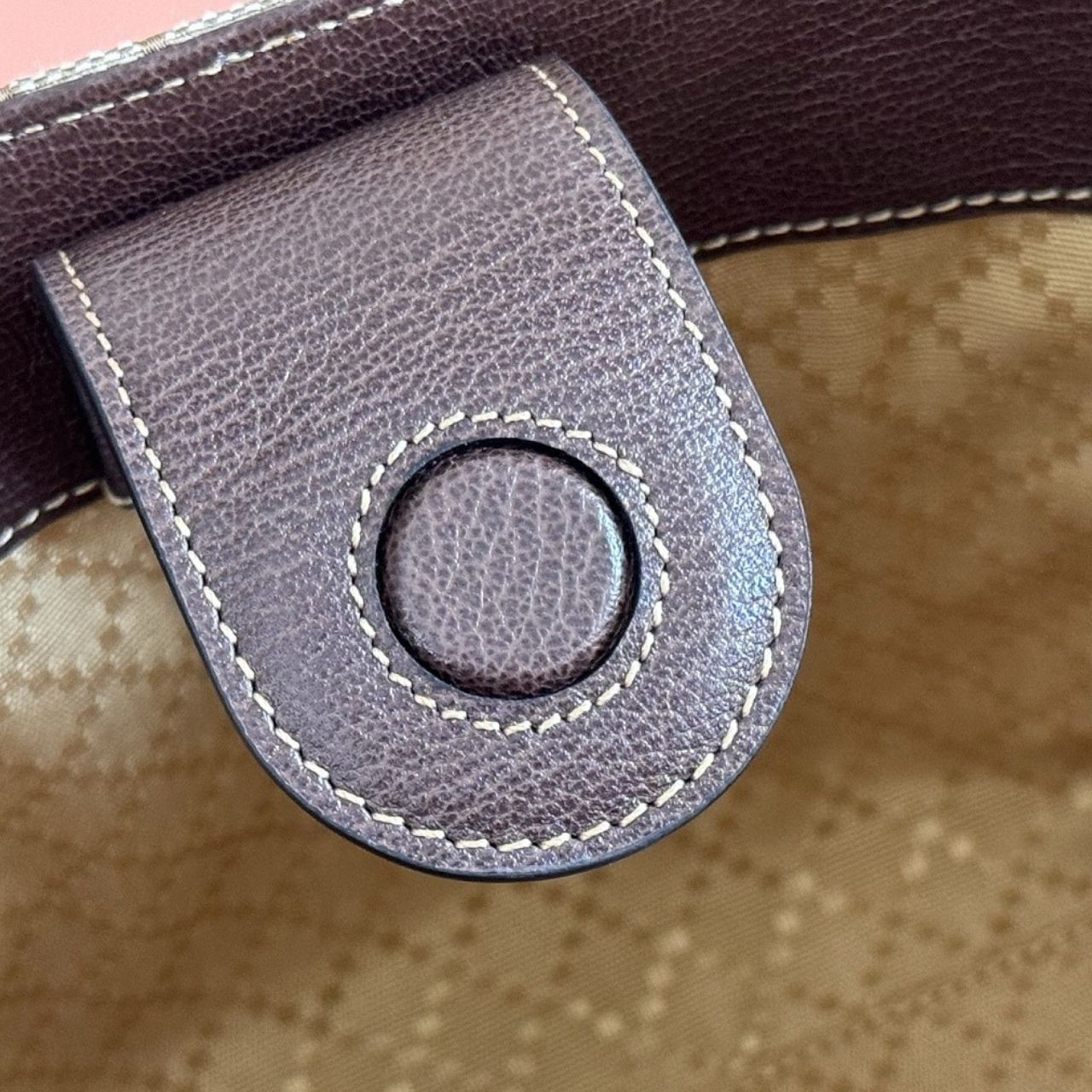 Gucci GG Marmont Small Tote Bag Sand And Dark Brown 30cm - Image 5