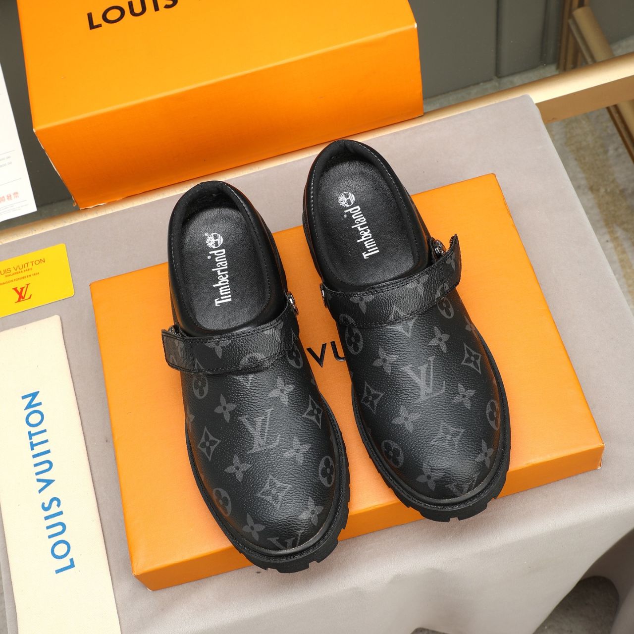 Louis Vuitton x Timberland Monogram Clog Black - Image 3