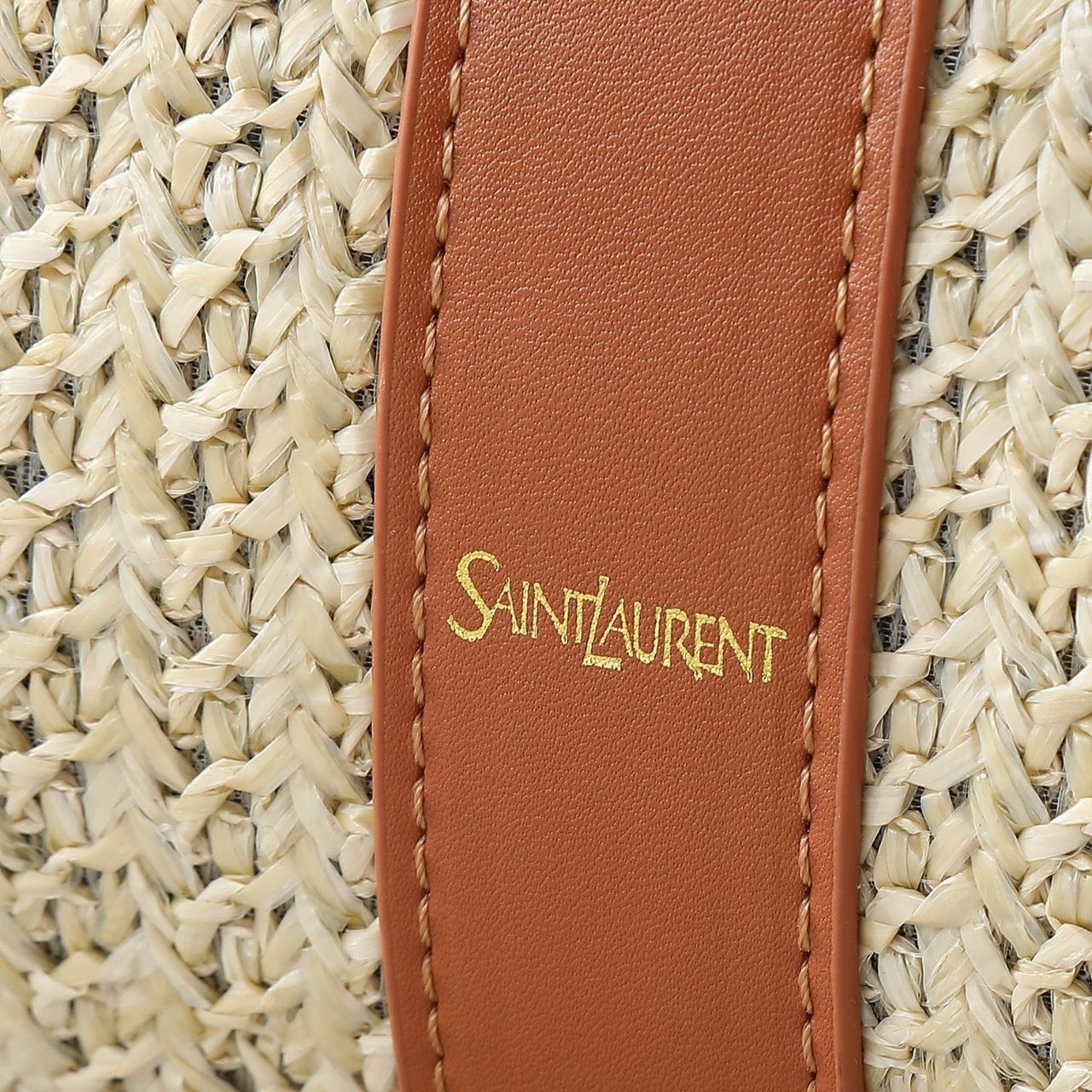 Saint Laurent Large Raffia Tote Bag Natural Brown 50Cm - Image 9